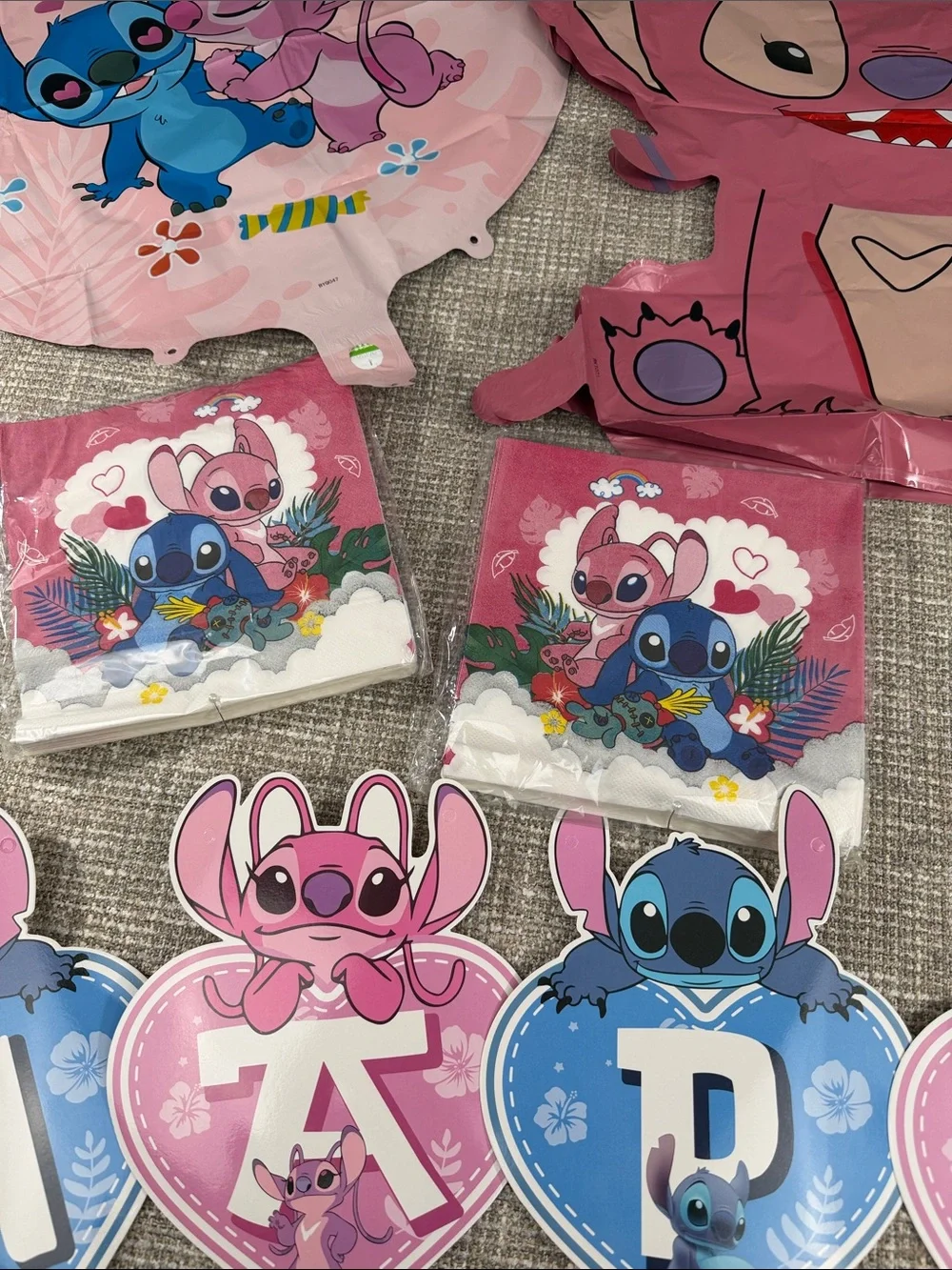 Disney Lilo & Stitch Pink and Blue Party Banner and Decorations